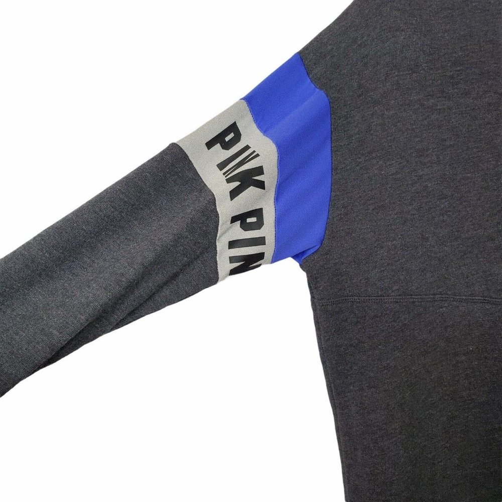 PINK VS Gray Long Sleeve Funnel Neck Sweatshirt S - Picture 9 of 11